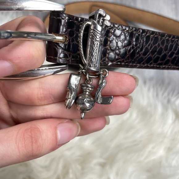 𝅺brighton Golf Belt Brown Leather Made in The USA ML 32 - Picture 4 of 9